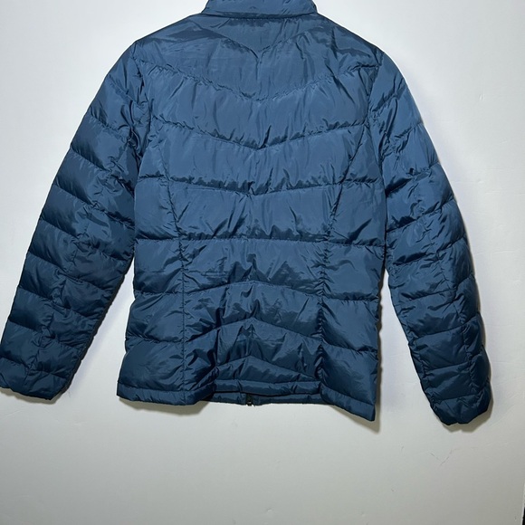 Eddie Bauer Women's Midweight Blue Chevron Quilt Down Jacket Sz S Casual Ski - Picture 6 of 6